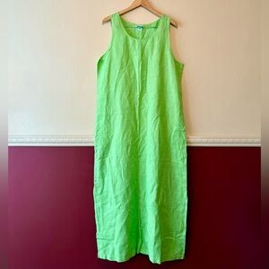 Soft as a Grape 100% linen maxi tank dress in lime green Cape‎ Cod USA